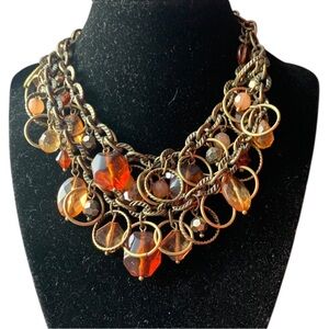 🔸Premier Designs Jewelry Fireside Necklace 20224 Amber Tan 2 Strands Christmas🔸
